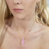 Love Bomb Pink Rose Quartz Pendant with Diamond Crown in Gold Vermeil